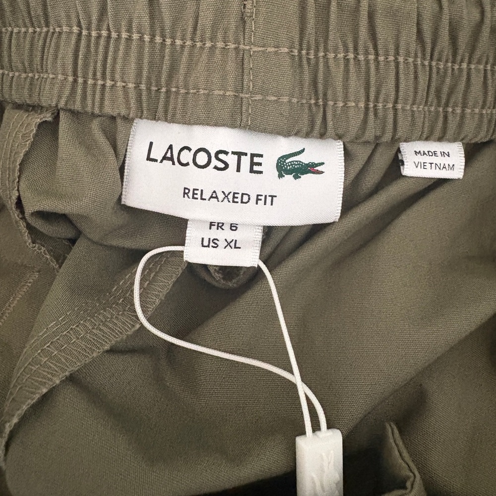 Lacoste Men's Relaxed Fit Athletic Shorts in Khaki